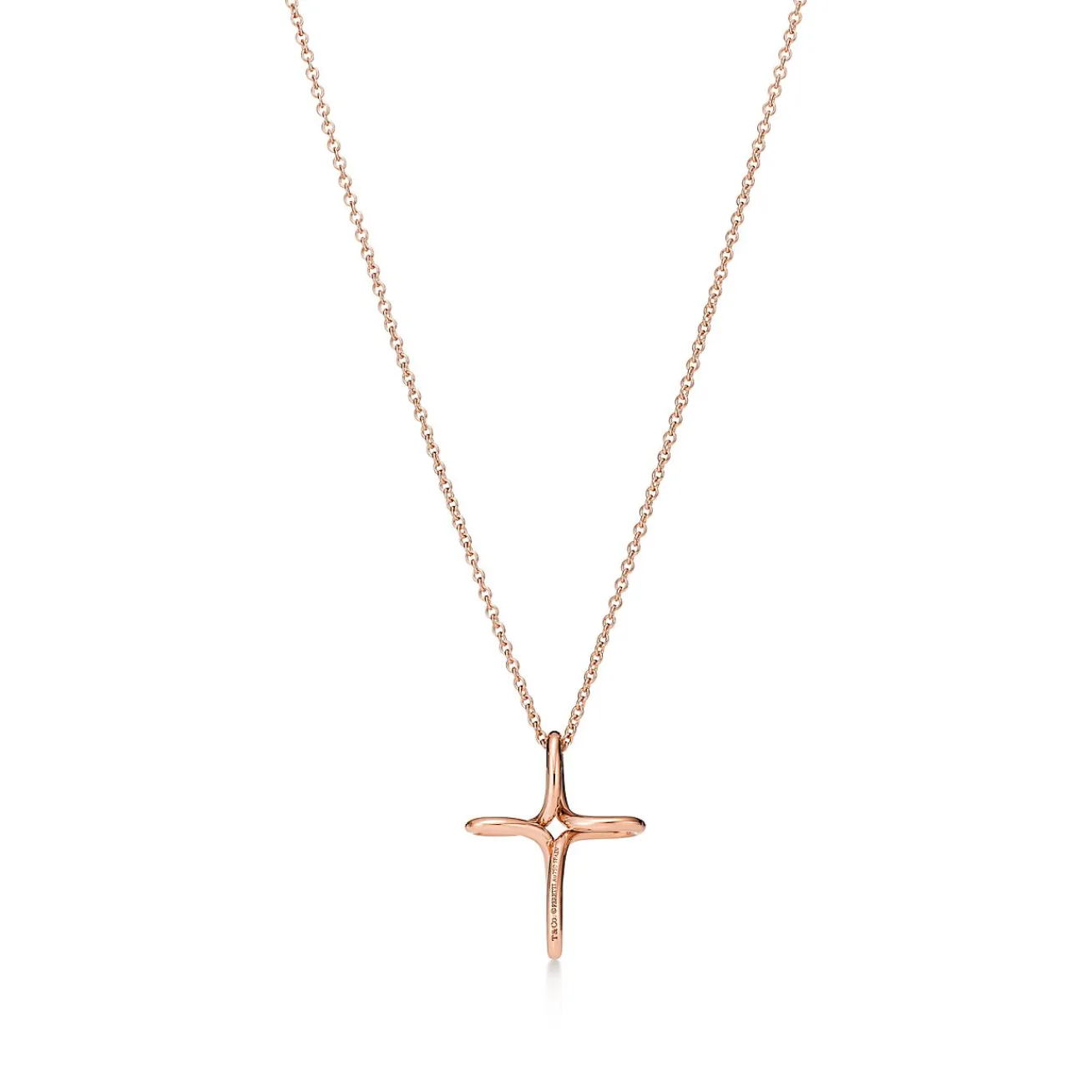 Tiffany & Co. Elsa Peretti® infinity cross pendant in 18k rose gold, small. | ^ Necklaces & Pendants|Rose Gold Jewelry