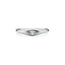 Tiffany & Co. Elsa Peretti® marquise band ring in platinum with a diamond. | ^ Rings|Platinum Jewelry