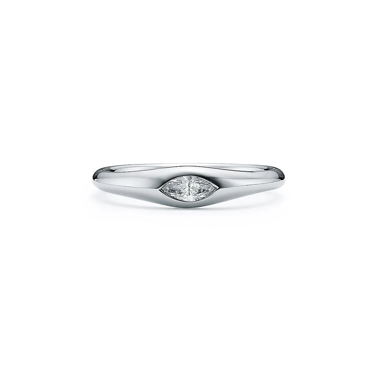 Tiffany & Co. Elsa Peretti® marquise band ring in platinum with a diamond. | ^ Rings|Platinum Jewelry