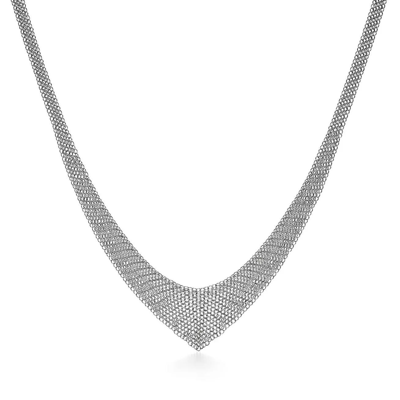 Tiffany & Co. Elsa Peretti® Mesh bib necklace in sterling silver, mini. | ^ Necklaces & Pendants|Bold Silver Jewelry