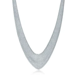 Tiffany & Co. Elsa Peretti® Mesh bib necklace in sterling silver, small. | ^ Necklaces & Pendants|Sterling Silver Jewelry