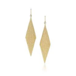 Tiffany & Co. Elsa Peretti® Mesh earrings in 18k gold with diamonds, large. | ^ Earrings|Gold Jewelry