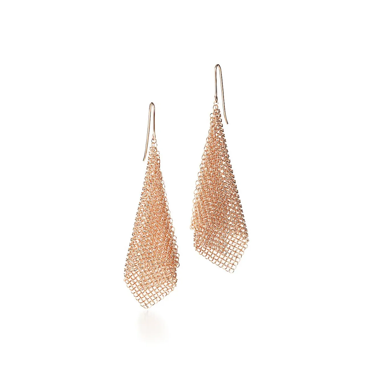 Tiffany & Co. Elsa Peretti® Mesh earrings in 18k rose gold, small. | ^ Earrings|Rose Gold Jewelry