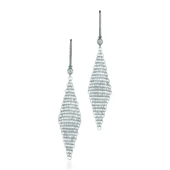 Tiffany & Co. Elsa Peretti® Mesh earrings in sterling silver with diamonds, mini. | ^ Earrings|Sterling Silver Jewelry