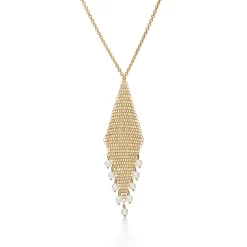 Tiffany & Co. Elsa Peretti® Mesh fringe pendant in 18k gold with freshwater pearls. | ^ Necklaces & Pendants|Gold Jewelry