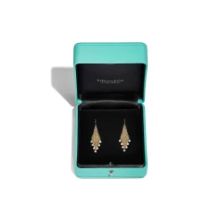 Tiffany & Co. Elsa Peretti® Mesh fringe earrings in 18k gold with freshwater pearls. | ^ Earrings|Gold Jewelry