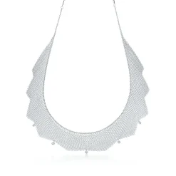 Tiffany & Co. Elsa Peretti® Mesh necklace in sterling silver with diamonds. | ^ Necklaces & Pendants|Sterling Silver Jewelry