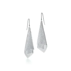 Tiffany & Co. Elsa Peretti® Mesh scarf earrings in sterling silver, small. | ^ Earrings|Bold Silver Jewelry