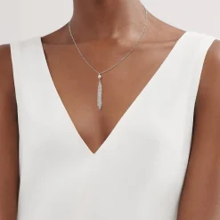 Tiffany & Co. Elsa Peretti® Mesh tassel pendant in sterling silver with a freshwater pearl. | ^ Necklaces & Pendants|Sterling Silver Jewelry