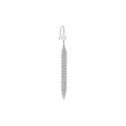 Tiffany & Co. Elsa Peretti® Mesh tassel earrings in sterling silver with freshwater pearls. | ^ Earrings|Bold Silver Jewelry