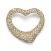 Tiffany & Co. Elsa Peretti® Open Heart Brooch in Yellow Gold with Pavé Diamonds | ^ Brooches|Gold Jewelry