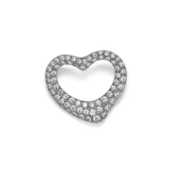 Tiffany & Co. Elsa Peretti® Open Heart Brooch in Platinum with Pavé Diamonds | ^ Brooches|Platinum Jewelry
