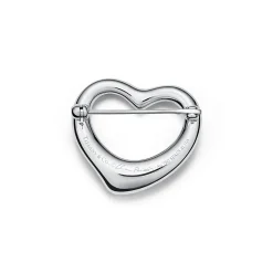 Tiffany & Co. Elsa Peretti® Open Heart Brooch in Platinum with Pavé Diamonds | ^ Brooches|Platinum Jewelry
