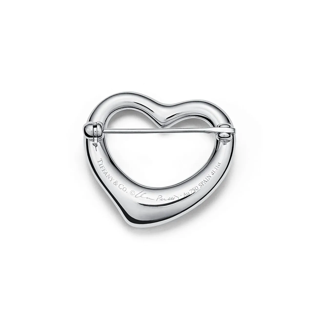 Tiffany & Co. Elsa Peretti® Open Heart Brooch in Platinum with Pavé Diamonds | ^ Brooches|Platinum Jewelry