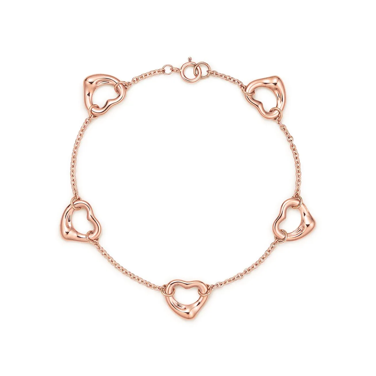 Tiffany & Co. Elsa Peretti® Open Heart bracelet in 18k rose gold, medium. | ^ Bracelets|Rose Gold Jewelry