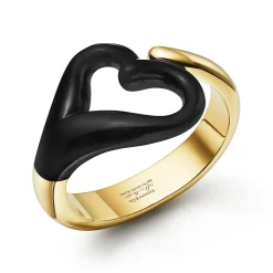 Tiffany & Co. Elsa Peretti® Open Heart Cuff in Yellow Gold with Black Jade | ^ Bracelets|New Jewelry