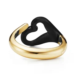 Tiffany & Co. Elsa Peretti® Open Heart Cuff in Yellow Gold with Black Jade | ^ Bracelets|New Jewelry
