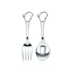 Tiffany & Co. Elsa Peretti® Open Heart fork and spoon baby set in sterling silver. | ^ Baby|Baby