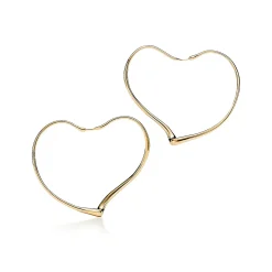 Tiffany & Co. Elsa Peretti® Open Heart hoop earrings in 18k gold. More sizes available. | ^ Earrings|Gold Jewelry