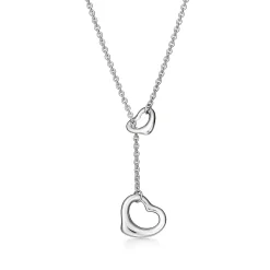 Tiffany & Co. Elsa Peretti® Open Heart Lariat Necklace in Silver, 16 mm | ^ Necklaces & Pendants|Gifts for Her