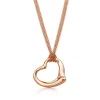 Tiffany & Co. Elsa Peretti® Open Heart mesh pendant in 18k rose gold. | ^ Necklaces & Pendants|Rose Gold Jewelry
