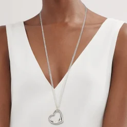Tiffany & Co. Elsa Peretti® Open Heart pendant in sterling silver on a 30