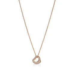 Tiffany & Co. Elsa Peretti® Open Heart Pendant in Rose Gold with Diamonds | ^ Necklaces & Pendants|New Jewelry