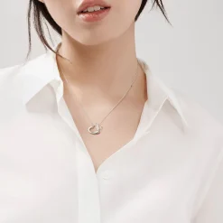 Tiffany & Co. Elsa Peretti® Open Heart pendant of sterling silver and rock crystal. | ^ Necklaces & Pendants|Gifts for Her