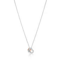 Tiffany & Co. Elsa Peretti® Open Heart pendant in silver and 18k rose gold, extra mini. | ^ Necklaces & Pendants|Gifts for Her