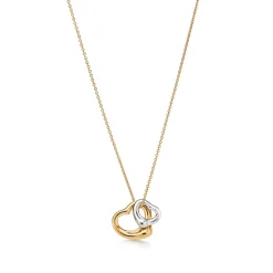 Tiffany & Co. Elsa Peretti® Open Heart Pendant in Yellow Gold and Sterling Silver | ^ Necklaces & Pendants|Gifts for Her