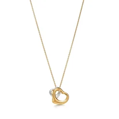Tiffany & Co. Elsa Peretti® Open Heart Pendant in Yellow Gold and Sterling Silver | ^ Necklaces & Pendants|Gifts for Her