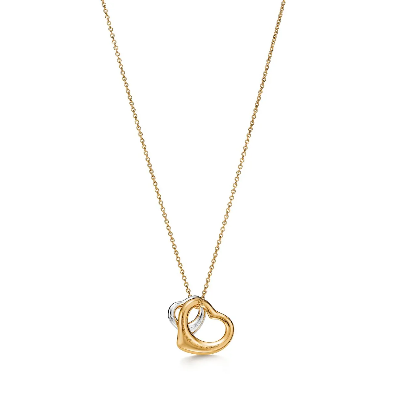 Tiffany & Co. Elsa Peretti® Open Heart Pendant in Yellow Gold and Sterling Silver | ^ Necklaces & Pendants|Gifts for Her