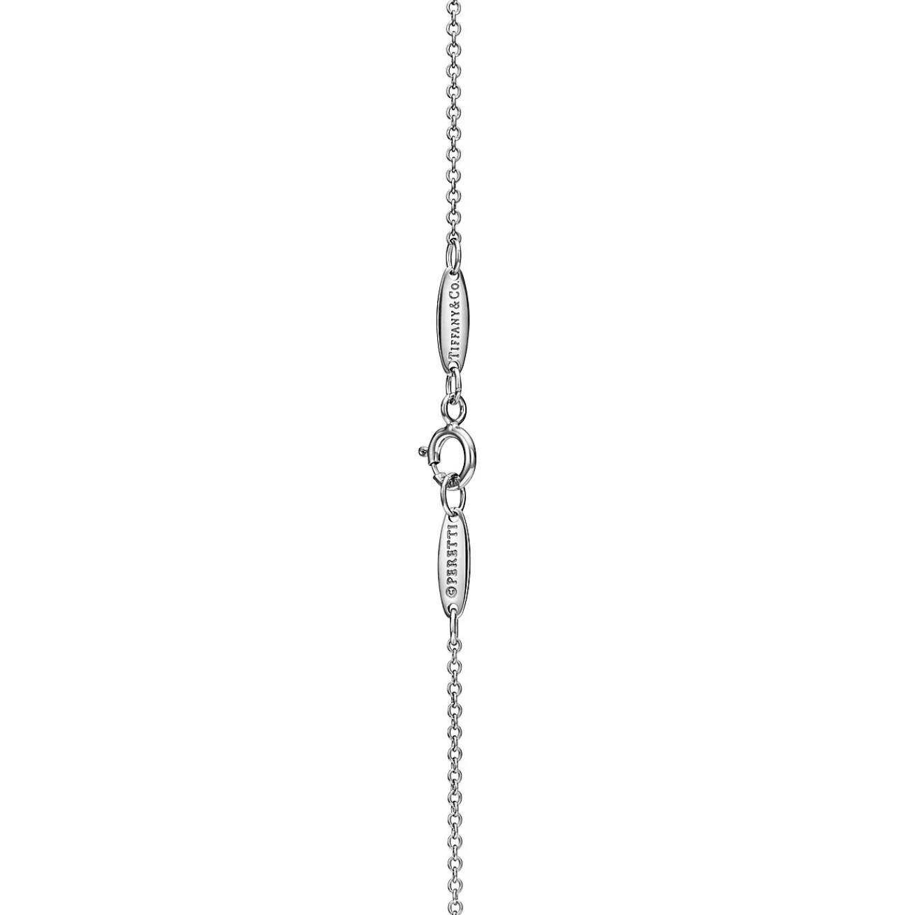 Tiffany & Co. Elsa Peretti® Open Heart Pendant in Platinum with Sapphires, 16 mm | ^ Necklaces & Pendants|Platinum Jewelry