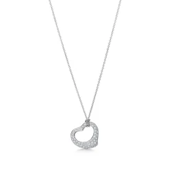 Tiffany & Co. Elsa Peretti® Open Heart pendant in platinum. More sizes available. | ^ Necklaces & Pendants|Platinum Jewelry