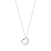 Tiffany & Co. Elsa Peretti® Open Heart pendant in sterling silver with a pink sapphire. | ^ Necklaces & Pendants|Sterling Silver Jewelry