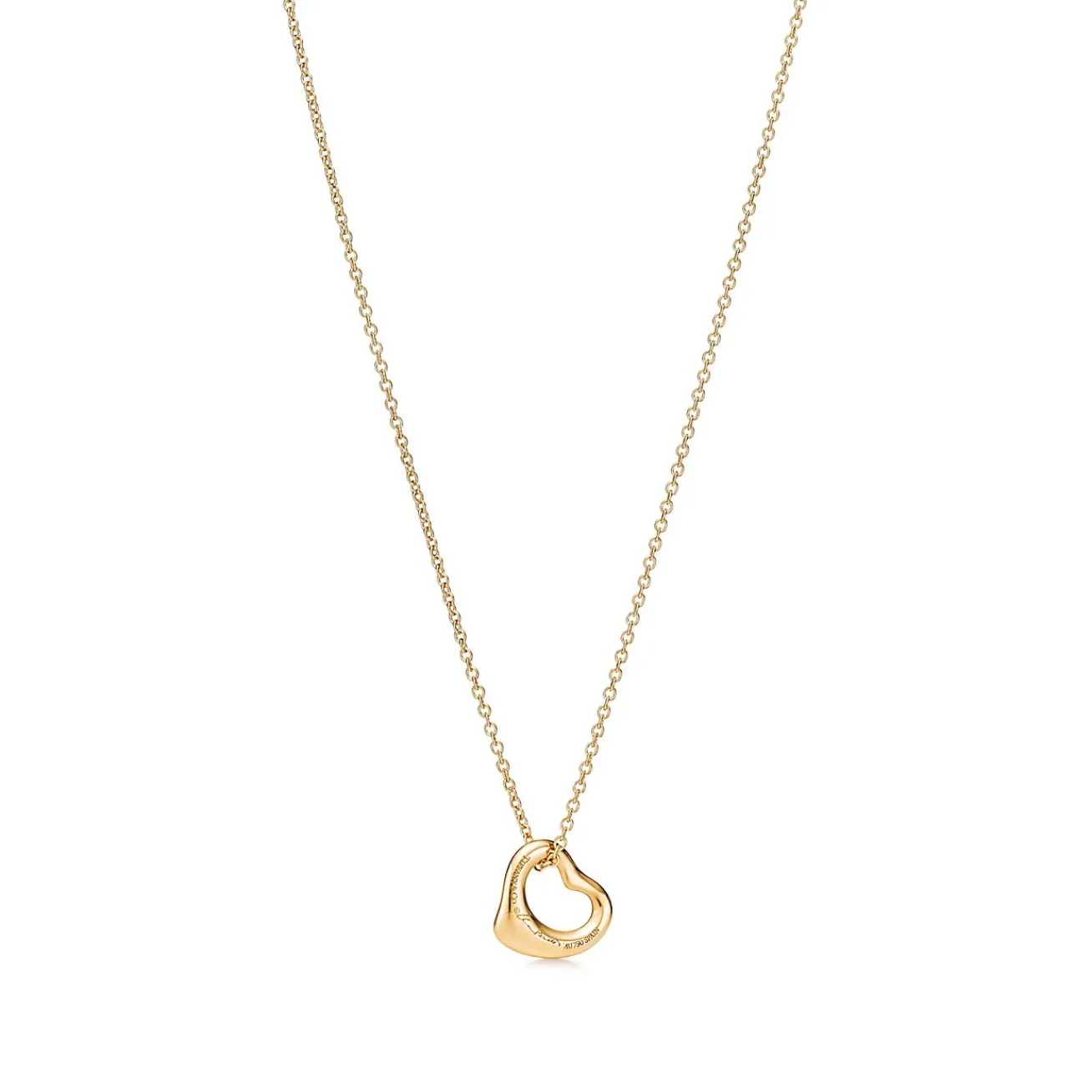 Tiffany & Co. Elsa Peretti® Open Heart Pendant in Yellow Gold, 11 mm | ^ Necklaces & Pendants
