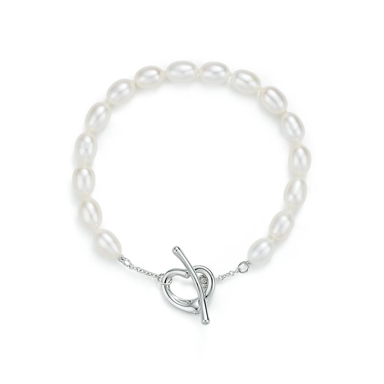 Tiffany & Co. Elsa Peretti® Open Heart pearl bracelet in sterling silver, medium. | ^ Bracelets|Sterling Silver Jewelry