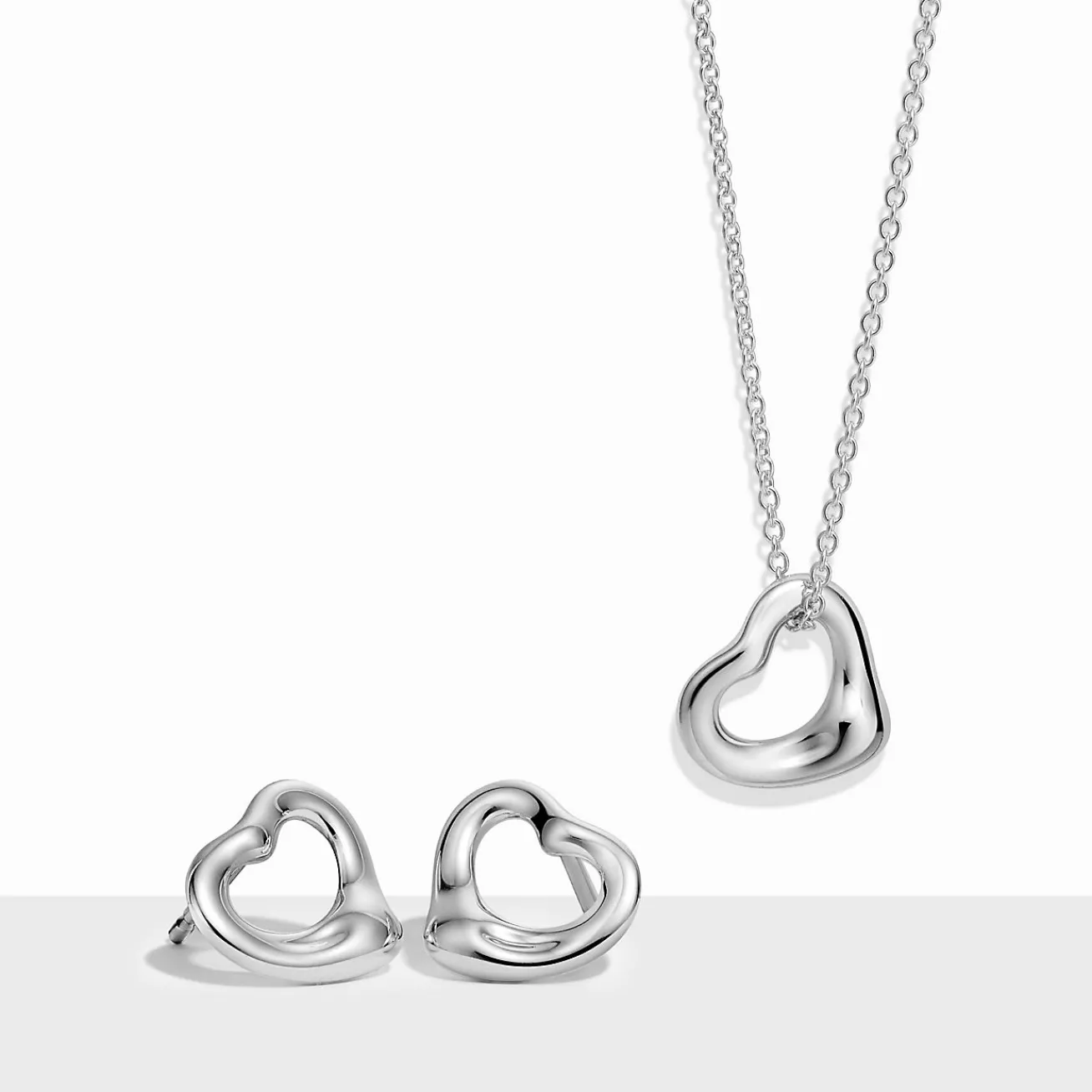 Tiffany & Co. Elsa Peretti® Open Heart Pendant and Earrings Set in Sterling Silver | ^ Gifts for Her|Her