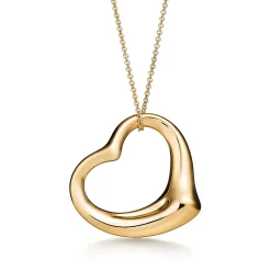 Tiffany & Co. Elsa Peretti® Open Heart Pendant in Yellow Gold | ^ Necklaces & Pendants|New Jewelry