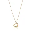 Tiffany & Co. Elsa Peretti® Open Heart Pendant in Yellow Gold with Emeralds, 16 mm | ^ Necklaces & Pendants|Gold Jewelry