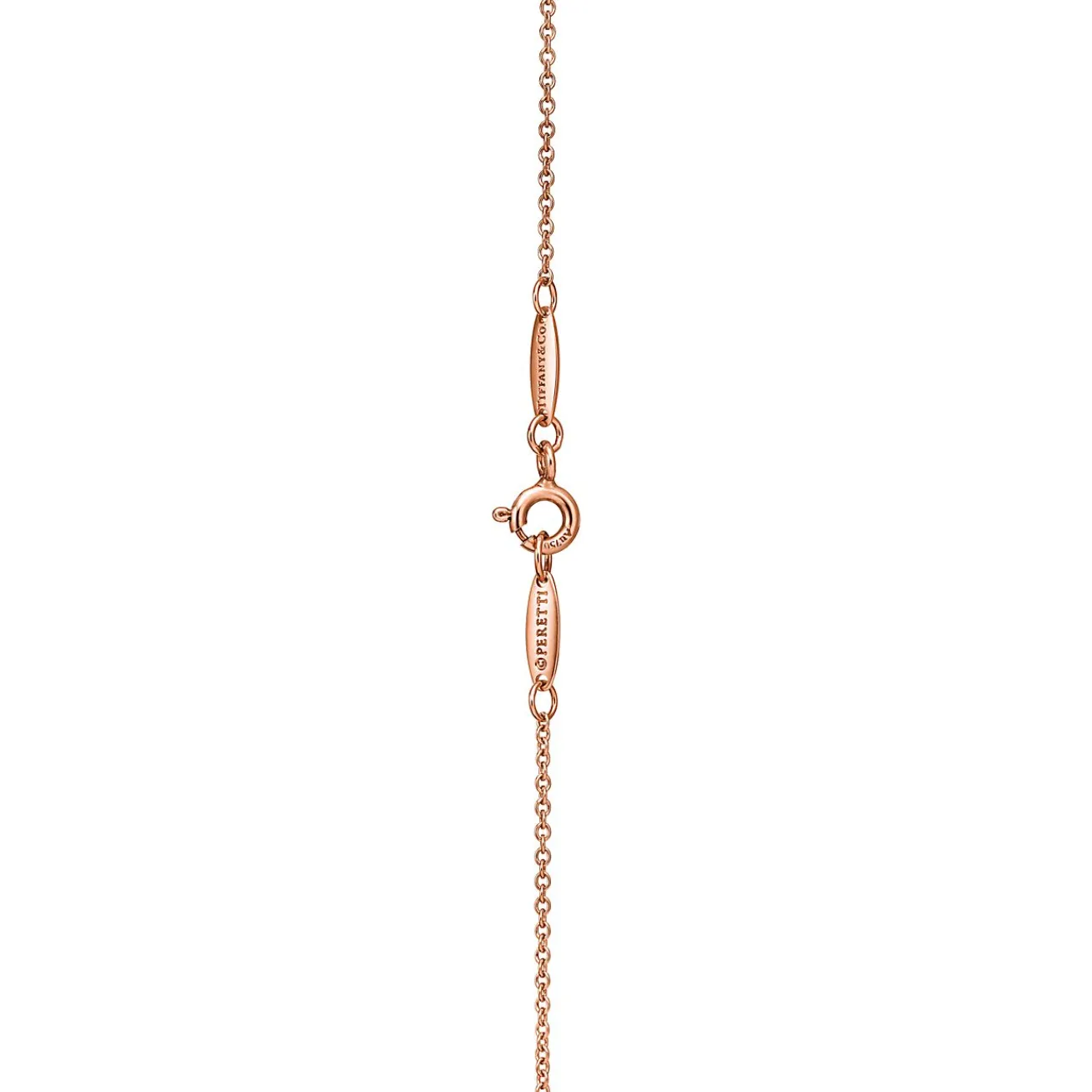 Tiffany & Co. Elsa Peretti® Open Heart pendant in 18k rose gold with diamonds, 11 mm wide. | ^ Necklaces & Pendants|Rose Gold Jewelry