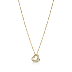 Tiffany & Co. Elsa Peretti® Open Heart Pendant in Yellow Gold with Diamonds | ^ Necklaces & Pendants|Gifts for Her