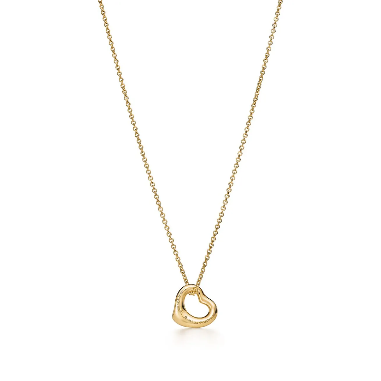 Tiffany & Co. Elsa Peretti® Open Heart Pendant in Yellow Gold with Diamonds | ^ Necklaces & Pendants|Gifts for Her