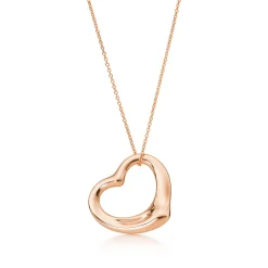 Tiffany & Co. Elsa Peretti® open heart pendant in 18k rose gold, 22 mm. | ^ Necklaces & Pendants