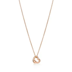 Tiffany & Co. Elsa Peretti® Open Heart Pendant in Rose Gold, 7 mm | ^ Necklaces & Pendants|Rose Gold Jewelry