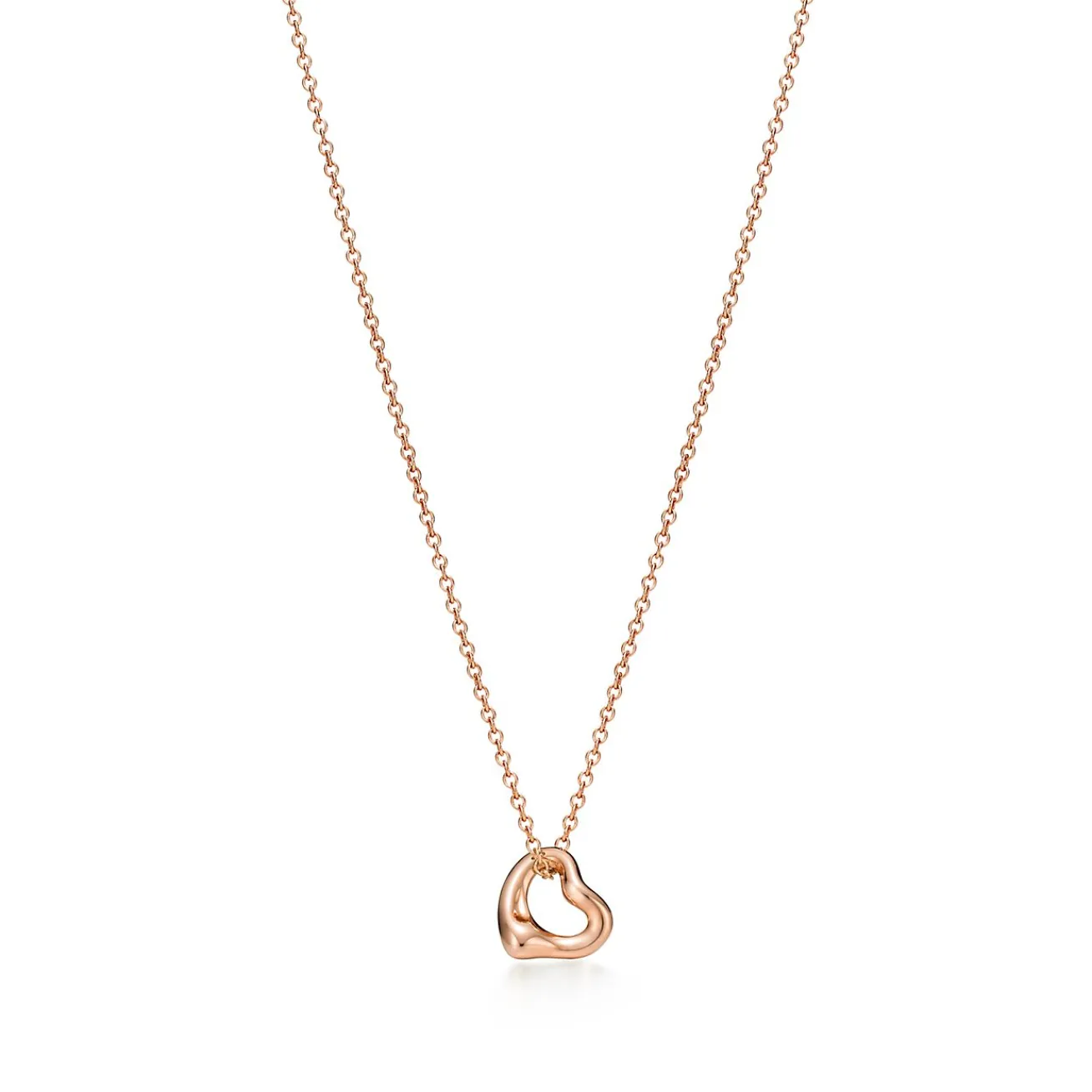 Tiffany & Co. Elsa Peretti® Open Heart Pendant in Rose Gold, 7 mm | ^ Necklaces & Pendants|Rose Gold Jewelry