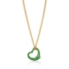 Tiffany & Co. Elsa Peretti® Open Heart pendant of green jade and 18k gold. | ^ Necklaces & Pendants|Gold Jewelry
