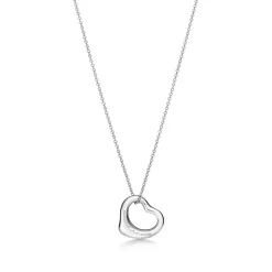 Tiffany & Co. Elsa Peretti® Open Heart pendant in sterling silver with diamonds. | ^ Necklaces & Pendants|Gifts for Her