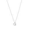Tiffany & Co. Elsa Peretti® Open Heart pendant in platinum with diamonds, 11 mm wide. | ^ Necklaces & Pendants|Platinum Jewelry