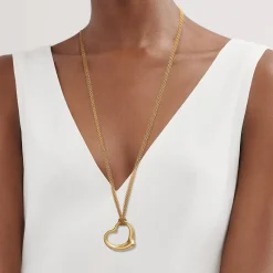 Tiffany & Co. Elsa Peretti® Open Heart pendant in 18k gold. | ^ Necklaces & Pendants|Gold Jewelry